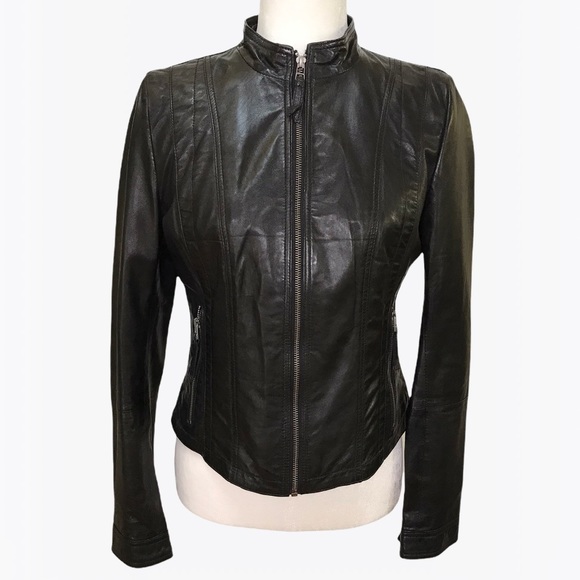 Wilson’s Black Rivet 100% Leather Womens Jacket -S - Picture 16 of 17